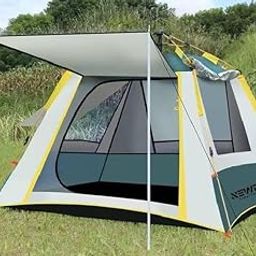 NEWDRU CampGuard Pro Waterproof Camping Tent for 3-4 Person | UV Protection, Lightweight & Easy Setup | Perfect for Hiking, Trekking & Outdoor Adventures - (Silver-Olive)-image-79