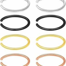 No-Tarnish No-Rusting 8mm Clip-On Non-Pierced Nose Rings/Earrings/Body Jewellery Set For Women And Men (NR0329) 4 Pairs-15