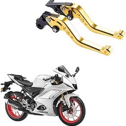 VTRUST Golden Aluminum Adjustable CNC Brake & Clutch Levers for Yamaha R15 V4 ABS Model-14