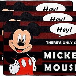 Heart Home Mickey Mouse Printed Anti-Slip Durable Rubber Door Mat, Welcome Mat for Entryway,Patio,Garage, Outdoor, 23"x15"- Pack of 3 (Black)-11