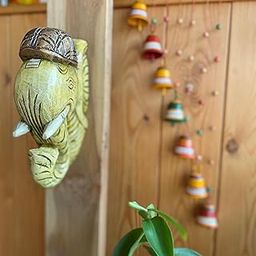 Aikiya 9" Yellow Handcrafted Wooden Elephant Wall Bracket-10