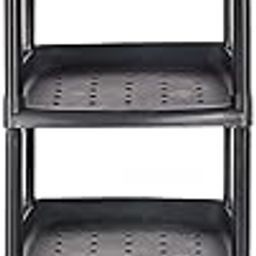 Kuber Industries Multipurposes 5-Tier Plastic Shoe Rack/Shelf/Storage Organizer for Home Kitchen Bedroom Door Entrance (Black)-46KM0564, 14 * 10 * 33 inches-image-1