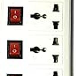 7 Socket Extension Cord with Individual Switches Fuse Led Indicator 7 Socket Extension Boards (White)(RED)-24