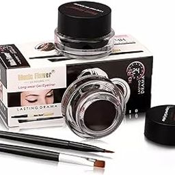 Glowhouse 2 In 1 Eyeliner Kajal Matte Finish Black & Brown With Eyelash Waterproof & Smudgeproof 24 Hr Long Lasting With 2 Makeup Brushes (Pack Of 2)-image-14