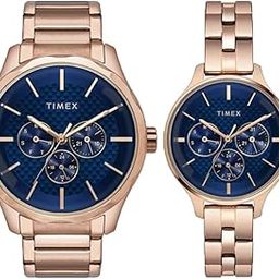 timex Joy of Love Pair Stainless Steel Blue Dial 44 x 36 mm Analog Watch for Men - TW00PR290-picture-26