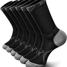 Men Compression Socks, Athletic Active Running Socks for Men Sports Hiking Fishing Cushioned Footbed Arch Support-image-43