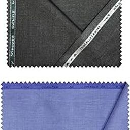 Trouser -Shirt Fabric Combo Box (Unstitched, All Weather Fabric) (DARK BLUE SHIRT + DARK GREY PANT)-image-83