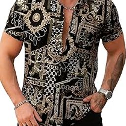 Men's Stylish Printed Shirts | Urban Baroque & Tribal Patterns | Casual Slim Fit Short Sleeve Shirt-image-19