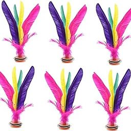Bleiou 6 Pack Chinese Jianzi Colorful Feather Kicking Shuttlecock Foot Sports Toy Game-image-20