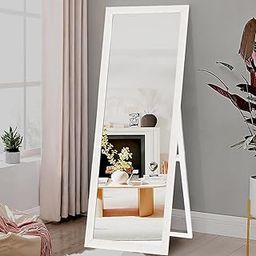 kaevion Rectangle White Cheval Full Length Mirror 5 Feet Long Size with 5MM Glass Mirror| Floor Standing Full Size Mirror| Full-Length Mirror with Stand for Living Room,Bedroom, Dressing Room- White-picture-19