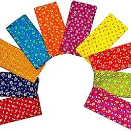Cotton Blouse Material for Women Unstitched Material 1 meter Gift for Navratri Durga Puja Oti Bharan Ugadi Vastradanam, Haldikunku Printed Blouse Piece Material, Multicolor, pack of 10-image-98