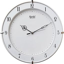 Ajanta Plastic Abstract Wall Clock (28 Cm X 28 Cm X 3.5 Cm, White) - Analog-27