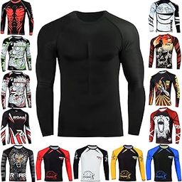 Roar BJJ Rash Guards MMA Grappling Jiu Jitsu Training No Gi Fight Wear Shirt UFC (Black Full Sleeve, Medium)-image-84