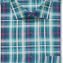 Men's Unstitched 100% Cotton Herringbone Checkered Shirt Fabric, Sold By Meter, 58" Wide (1 Meter For As Per Your Use, Green And Blue)-0