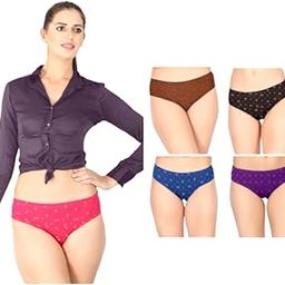 Prithvi Print Panty (I.E) for Girls & Womens - Pack of 5 (Random Colors)-image-10