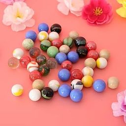 ATORSE 45Pcs 16Mm Colorful Glass Marbles, Kids Marble Run Game, Marble Solitaire Toy Accs Vase Filler & Fish Tank Home Decor-image-10
