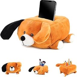 Webby Plush Cute Dog Teddy Multi Purpose Holder Soft Toys, Brown-image-50
