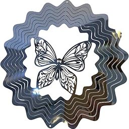MYADDICTION Wind Spinner Butterfly Hanging 3D Rotating Pendant for Outside Indoor Garden-image-2