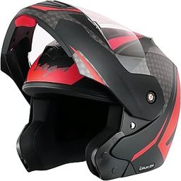 Vega Crux Dx Checks Dull Black Red Helmet-L-image-5