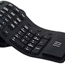 1Goal Foldable Silicone Keyboard, USB Wired Waterproof Rollup Keyboard, Folding Flexible Keyboard Slim Portable Soft Silent Typing for PC Notebook Laptop Travel Home-2