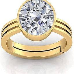 10.25 Ratti 9.00 Carat Natural White Zircon Stone Gold Plated Adjustable Astrological/Purpose Ring for Men and Women AA+ Quality-image-20