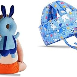 HUG PUPPY Baby Head Protector Cushion Toddler Backpack, Baby Safety Products for Baby Toddler Walker, Baby Back Protection for Crawling & Walking (Dot-Blue)-image-3