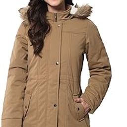 Women Khaki Full Sleeves Solid Cotton Jacket With Removable Hood_M-picture-14