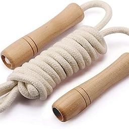Homello Jump Rope For Kids - Wooden Handle - Adjustable Cotton Braided Fitness Skipping Rope-image-52