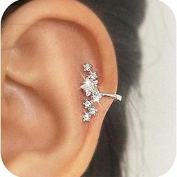 Gold Ear Cuff Earrings Trendy Ear Cuffs for Women Non Piercing Rhinestone Clip on Earrings Jewelry Gift for Teen Girls-image-135