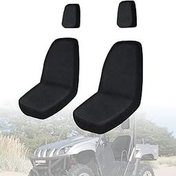 smotrcc Rhino 700 Seat Covers with Headrest Covers - Waterproof PU Coatin Compatible with Rhino 700 660 450 2004-2021,Black UTV Seat Cover-19