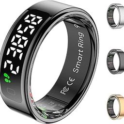 Smart Rings for Men with Display Screen, Fitness Ring with Wireless Charging, Sleep Tracker Ring with Heart Rate, Health Rings for Activity Monitoring/Steps/Calories, for iOS Android (Black,12#)-8