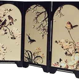 ECOMISTIQ®Mini Folding Screen Craft 3 Panel Divider for Shelf Entrance Desk Decoration Style A|Home & Garden | Home Decor| Figurines-image-64