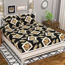 BSB HOME 120 TC Double Floral Bedsheet with 2 Pillow Covers | 110 GSM Soft Brushed Microfiber - Breathable & Wrinkle Free - (86 X 88 Inch, Coffee)-26