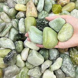FANTIAN 5 lbs Green River Rocks for Plants, 2-3 Inch Large Pebbles for Indoor Plants, Decorative Stones Rocks for Succulent, Landscaping, Vases, Aquariums, Crafting and Garden-image-47