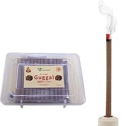 Pure 150 Gram Guggal Protect from Evil Eye Nazar Bamboo Less Dhoop Incense Sticks Long Lasting Divine Fragrance with Holder Stand for Meditation Natural Room freshner air Purifier-image-36