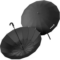 Big Umbrella for Men, 50 Inch Umbrella Big Size with Black Coating - UV Protection, 16+8 Ribs Storm-Proof Lotus Frame Long umbrella for 4 Peoples, Suitable for Rainy Days and Sun Protection-picture-9