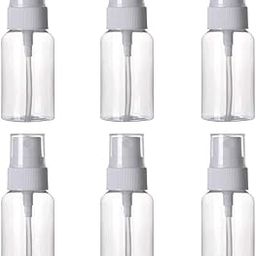 Hunky Dory 30ml Empty Plastic Transparent Refillable Fine Mist Spray Bottle for hand sanitizer,Perfume, Lotion, Oil, Travel | Costemic Use etc (Pack of 6)-82