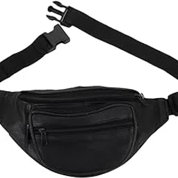 usl Leather Black Men Women Waist Bag Fanny Bag Travel Pouch Passport Holder-picture-16
