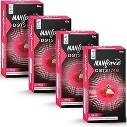 Manforce Extra Dotted Condoms, Litchi Flavoured- 10 Pieces (Pack of 4)-5