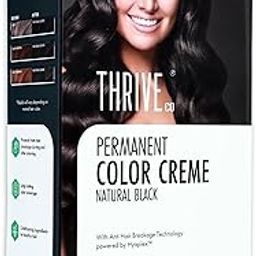 ThriveCo Crème Permanent Black Hair Color | 100% Grey Coverage | Hyaplex™️ Bond-Building Technology | Long-Lasting, Damage-Free Color | Ammonia-Free | Nourishing & Anti-Aging Formula, Men & Women ,130 ml-39