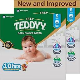 TEDDYY Baby Easy Small Diaper Pants 156 Count (Pack of 2), 4-8 kgs, 10 hrs Leak Protection, Anti - Bacterial-image-14