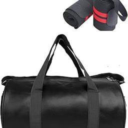 JAISBOY Black Bag Combo Set of Gym Bag Duffel Bag with Shoulder Strap for Men & Women with Wrist Support Band for Daily Exercise (red)-image-118