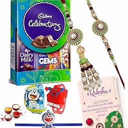 Rakhi for Bhaiya Bhabhi and Kids-Rakhi Set of 6, Bhaiya Bhabhi Rakhi with Cartoon Rakhi,Kids Rakhi,Light Rakhi,Lumba Rakhi with Chocolate Celebration Box-image-53