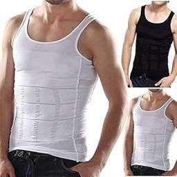 Tummy Tucker Slim & Lift Body Shaper Undershirt Slimming Vest for Men, Boys, Weight Loss, Size - L, White-image-49
