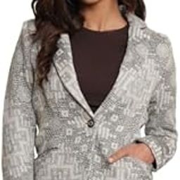 Women Self-Design Pure Cotton Slim-Fit Single-Breasted Blazer-image-1