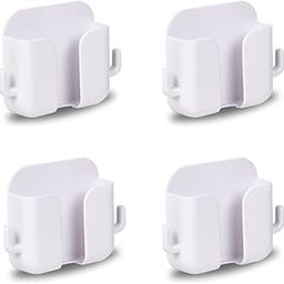 theKiteco. Wall Mounted Mobile Stand Storage Case for Remote, Wall Mounted Mobile Stand/Multi Purpose Stand with Hole for Phone Charging - White - Pack of 4-picture-20