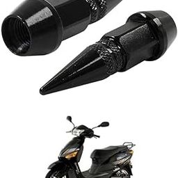 LOVMOTO Universal Spiked Valve Caps,Aluminum Alloy Dustproof and Waterproof Tire Valve Stem Caps, Suitable for Cars, Trucks and Motorcycles (2PCS Black) Comfortable with Ele-ctric Zip-py-image-35
