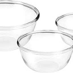 Treo by Milton Glass Mixing Bowls Without Lid | Microwave Safe & Dishwasher Safe | Food Safe | Scratch Resistant | Transparent, Set of 3 (500 Ml, 1000 Ml, 1500 Ml, Transparent)-image-68