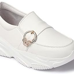 Synthetic Leather Solid Colors Butterfly Shaped Buckle Ornamented Moccasin Shoes for Women-image-38