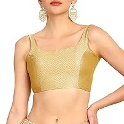 Womens Chevron Woven Design Tussar Padded Blouse-image-13